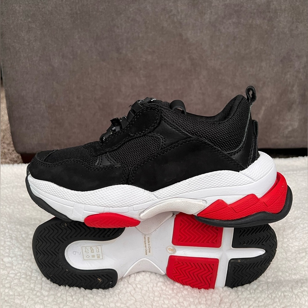 Jeffrey Campbell Lo-Fi Women’s Black White Red Chunky Sneakers